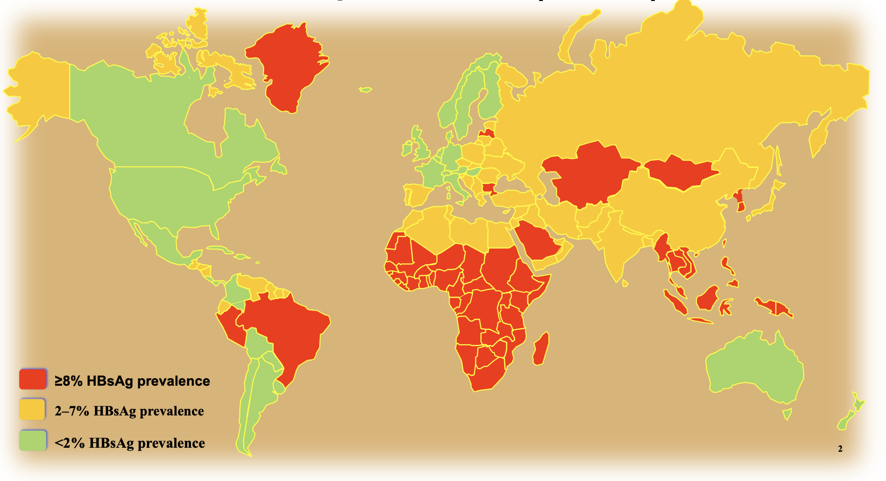 HBV prevalence in the world